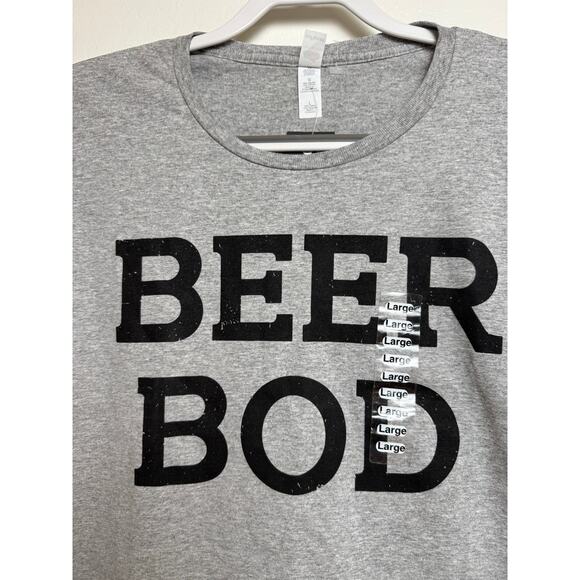Beer Body Gray Fruit of The Loom T-Shirt NEW 90% Cotton Size Large - Picture 4 of 5